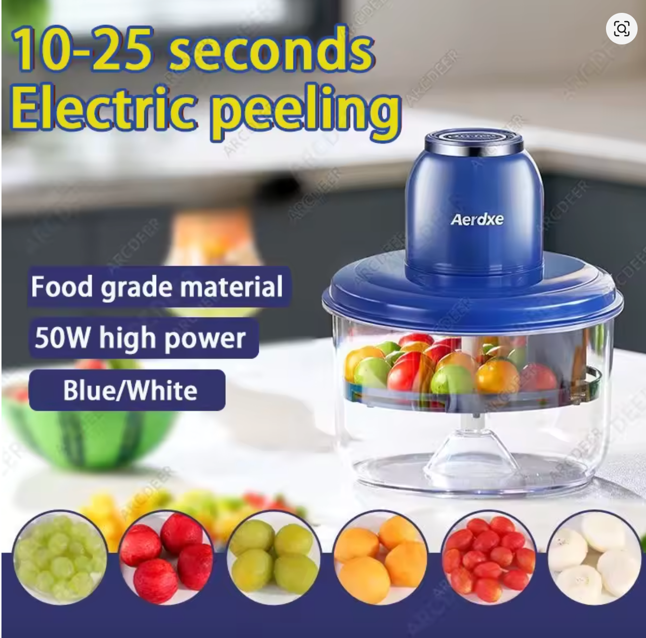 Automatic Fruit Peeler Machine Wireless Portable Grape/Apple/ Garlic/plum/Peach Peeler for Home, Fast & Easy Kitchen Gadget