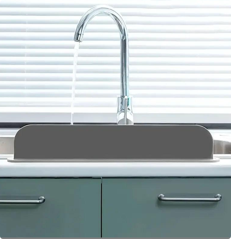 Silicone Sink Splash Guard – Self-Adhering Water Barrier for Kitchen Sinks & Countertops – Keep Dry, Stop Water Splashes and Mess